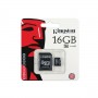 Micro SD карта Kingston 16 GB Class 10 + адаптер 