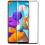 Извит стъклен протектор Full Glue за Samsung Galaxy A21S с черна рамка