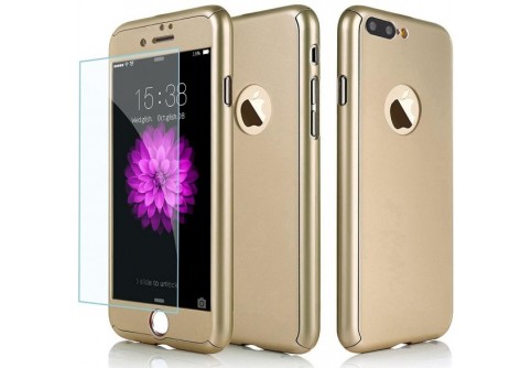 360-градусов калъф за iPhone 7 Plus Gold 
