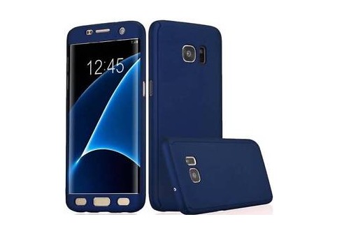 360-градусов калъф за Samsung Galaxy S7 Edge Navy Blue