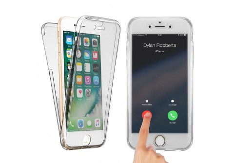360-градусов силиконов кейс за iPhone 7/8 Прозрачен