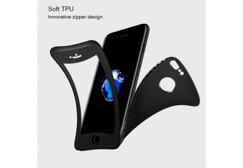 360-градусов силиконов кейс за iPhone 7 Plus Black 