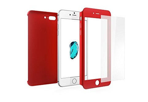 360-градусов калъф за iPhone 8 Plus Red