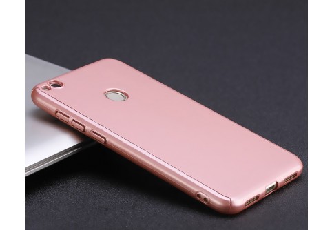 360-градусов калъф за Huawei Honor 8 lite/P8 lite 2017 Rose Gold
