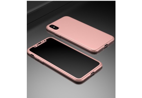 360-градусов калъф за iPhone X Rose Gold