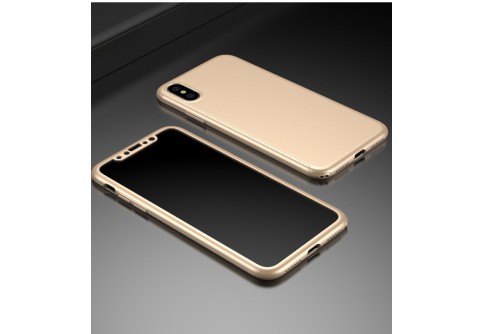  360-градусов калъф за iPhone X Gold
