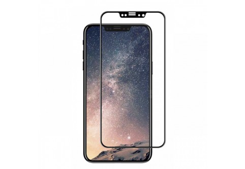 4D стъклен протектор за целия дисплей за iPhone X черен