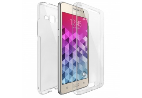 360-градусов силиконов кейс за Samsung Galaxy Grand Prime Прозрачен