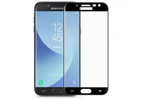 Извит стъклен протектор Full Glue за Samsung Galaxy J7 2017 с черна рамка