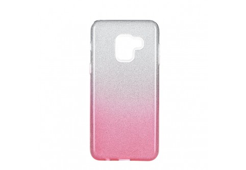 Блестящ силиконов гръб Forcell Shining за Samsung Galaxy A8 2018 Сребрист - Розов