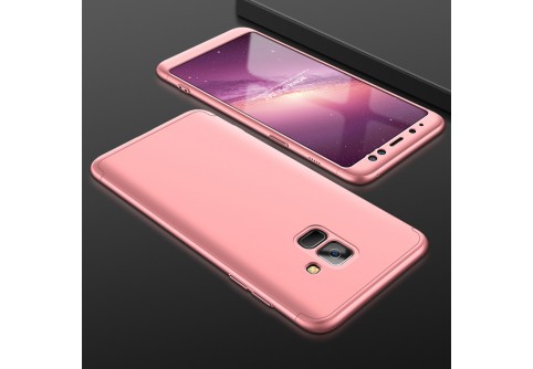 360-градусов калъф iPAKY за Samsung Galaxy A8 2018 Rose Gold