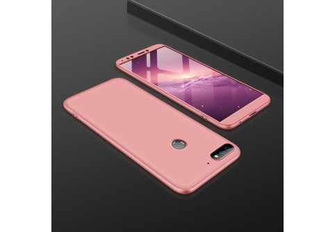 360-градусов калъф за iPAKY за Huawei Y6 2018 Rose Gold