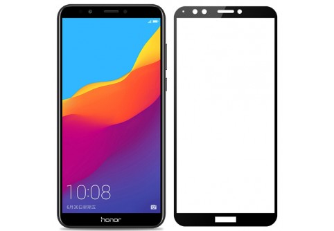 Извит стъклен протектор Full Glue за Huawei Y5 2018 с черна рамка