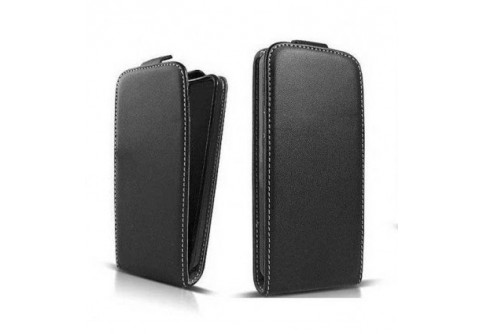 Кожен Flip калъф за HTC Desire 620 Черен