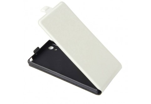 Кожен Flip калъф за Samsung Galaxy Trend Lite Бял