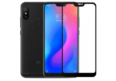 Извит стъклен протектор Full Glue за Xiaomi Mi A2 Lite с черна рамка