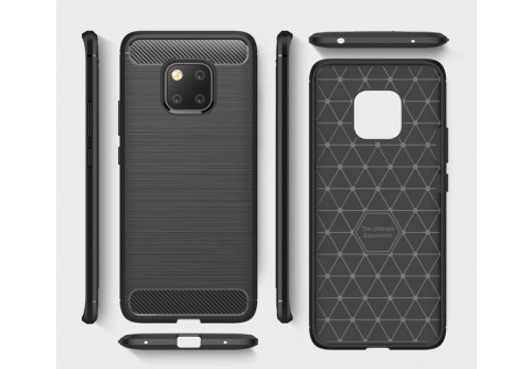Силиконов гръб Carbon Fiber за Huawei Mate 20 Pro Black