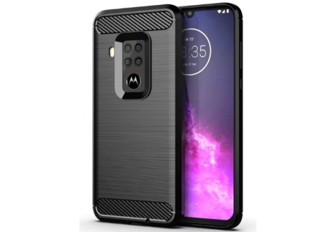 Силиконов гръб Carbon Fiber за Motorola One Zoom Black