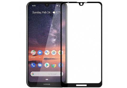 Извит стъклен протектор Full Glue за Nokia 3.2 с черна рамка