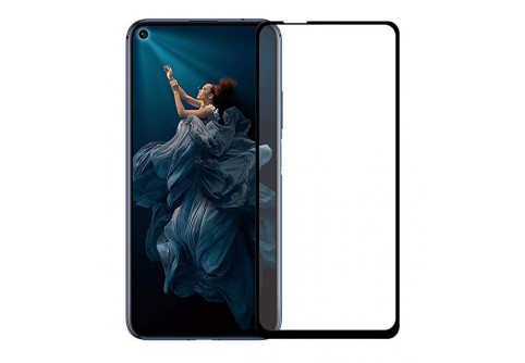 Извит стъклен протектор Full Glue за Huawei Nova 5T с черна рамка