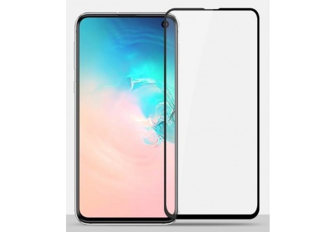 Извит стъклен протектор Full Glue за Samsung Galaxy S10E с черна рамка