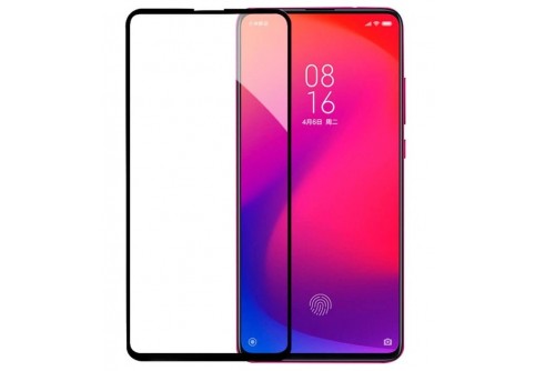 Извит стъклен протектор Full Glue за Xiaomi Mi 9T с черна рамка