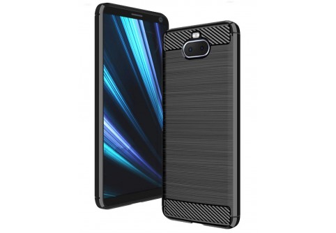 Силиконов гръб Carbon Fiber за Sony Xperia 10 Plus Black