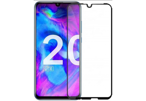 Извит стъклен протектор Full Glue за Huawei Honor 20 Lite с черна рамка