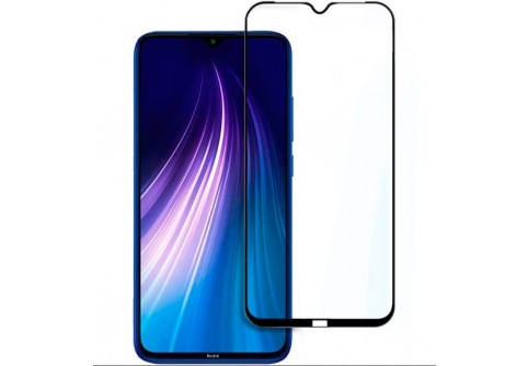 Извит стъклен протектор Full Glue за Xiaomi Redmi Note 8T с черна рамка