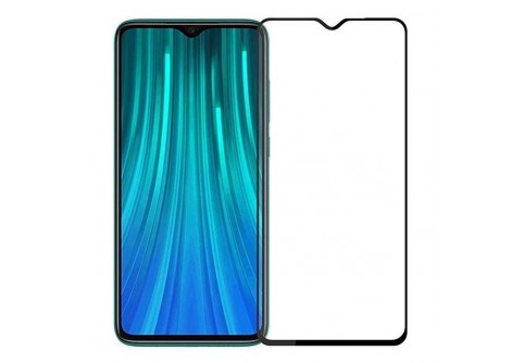 Извит стъклен протектор Full Glue за Xiaomi Redmi Note 8 Pro с черна рамка