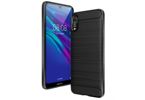 Силиконов гръб Carbon Fiber за Huawei Y6 2019 Black
