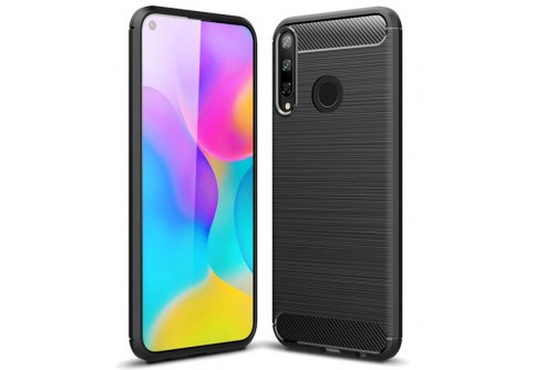 Силиконов гръб Carbon Fiber за Huawei P40 Lite E Black