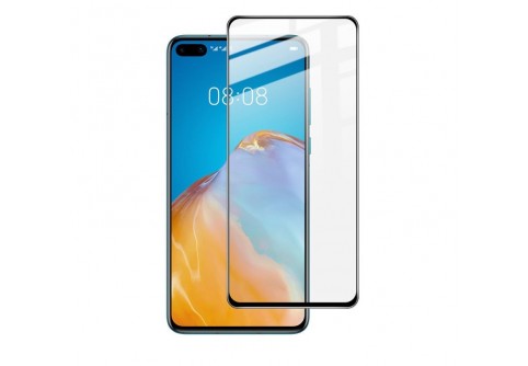Извит стъклен протектор Full Glue за Huawei P40 Pro с черна рамка