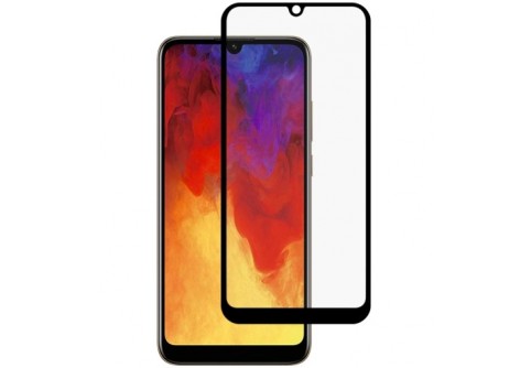 Извит стъклен протектор Full Glue за Huawei Y6P с черна рамка