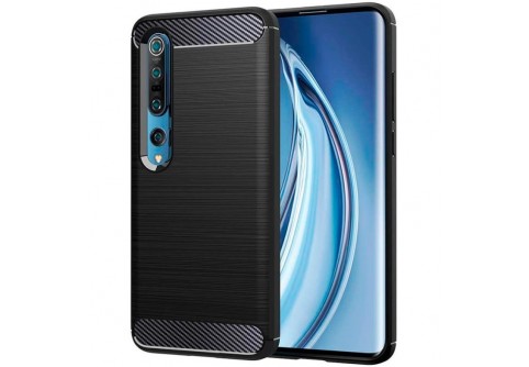 Силиконов гръб Carbon Fiber за Xiaomi Mi 10/Mi 10 Pro Black