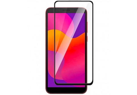 Извит стъклен протектор Full Glue за Huawei Y5P с черна рамка