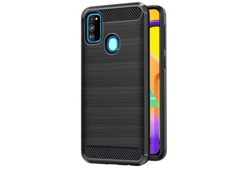 Силиконов гръб Carbon Fiber за Samsung Galaxy M21 Black