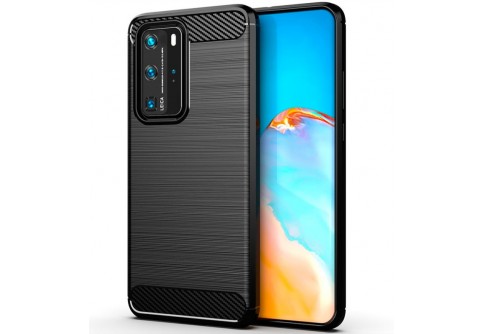 Силиконов гръб Carbon Fiber за Huawei P40 Pro Black