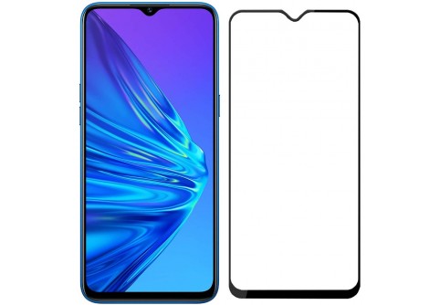 Извит стъклен протектор Full Glue за Xiaomi Redmi 9 с черна рамка