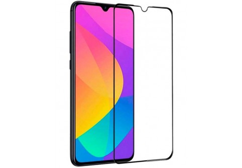 Извит стъклен протектор Full Glue за Xiaomi Redmi 9A с черна рамка