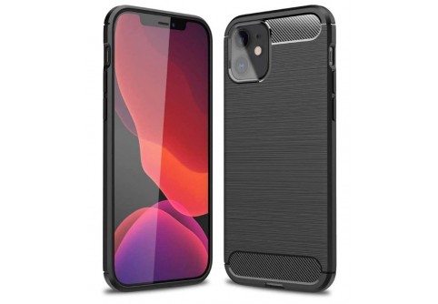 Силиконов гръб Carbon Fiber за iPhone 12 Mini Black