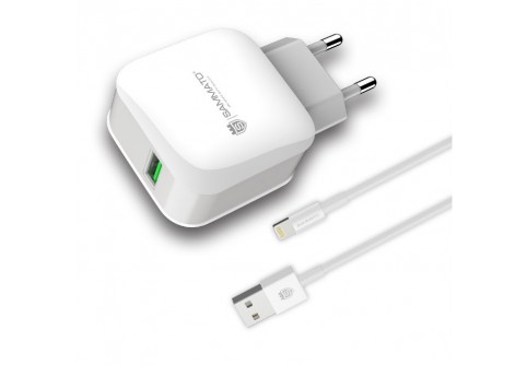 Мрежово зарядно устройство Sammato 2.1A с Lightning кабел