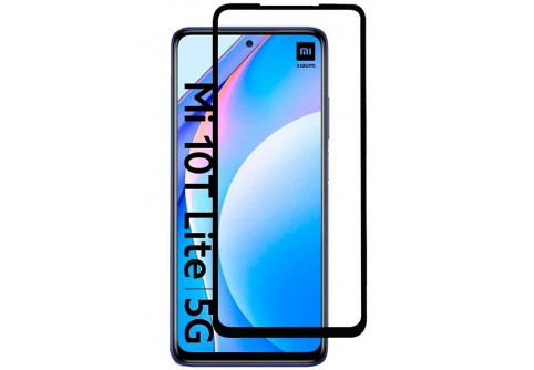 Извит стъклен протектор Full Glue за Xiaomi Mi 10T Lite с черна рамка