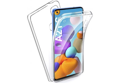 360-градусов силиконов кейс за Samsung Galaxy A21S Прозрачен