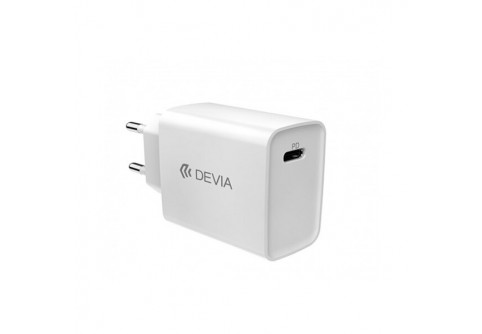 20W Бърз Адаптер DEVIA USB-C PD 3A Бял
