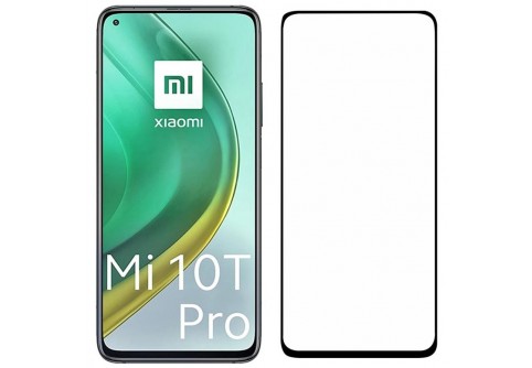 Извит стъклен протектор Full Glue за Xiaomi Mi 10T/Mi 10T Pro с черна рамка