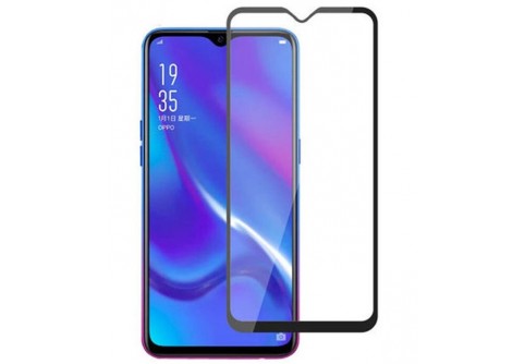 Извит стъклен протектор Full Glue за Samsung Galaxy A12 с черна рамка