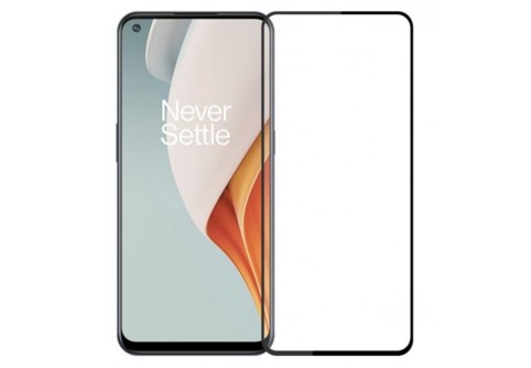 Извит стъклен протектор Full Glue за OnePlus Nord N100 с черна рамка