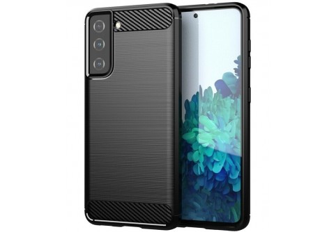 Силиконов гръб Carbon Fiber за Samsung Galaxy S21 Black