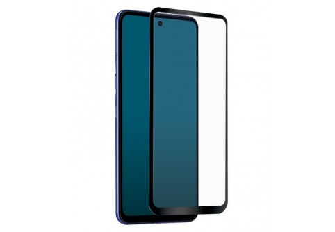 Извит стъклен протектор Full Glue за LG K42/K52 с черна рамка